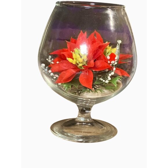 Flamboyant Brandy Poinsettia Floating Candle W/ Enchanting Flame Holiday Decor - Picture 7 of 11